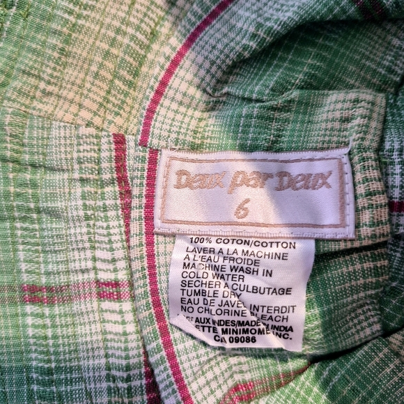 Deux par deux girls size 6 green plaid hat EUC - Picture 2 of 3